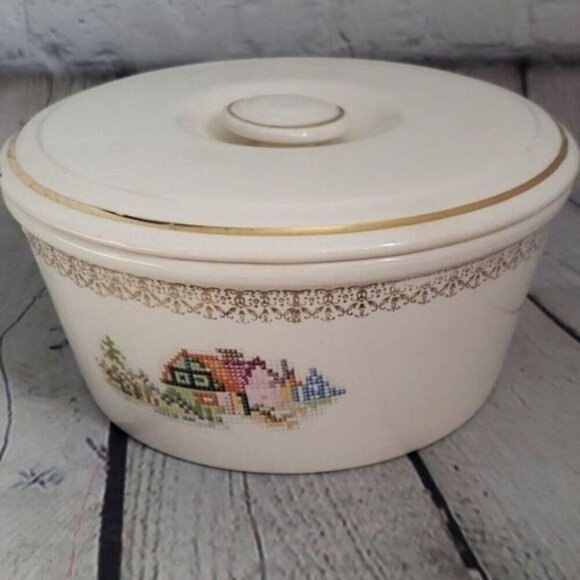Vintage Pantry Bak-In Ware Crooksville Cream Bowl - Picture 1 of 9